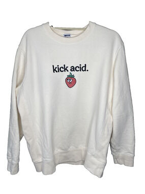 Mesa Wonderbelly Sweater Adult Large Kick Acid Strawberry Crew Neck Sweatshirt